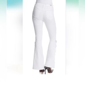 New! Skinnygirl High Rise Power Moves Flare White Jeans